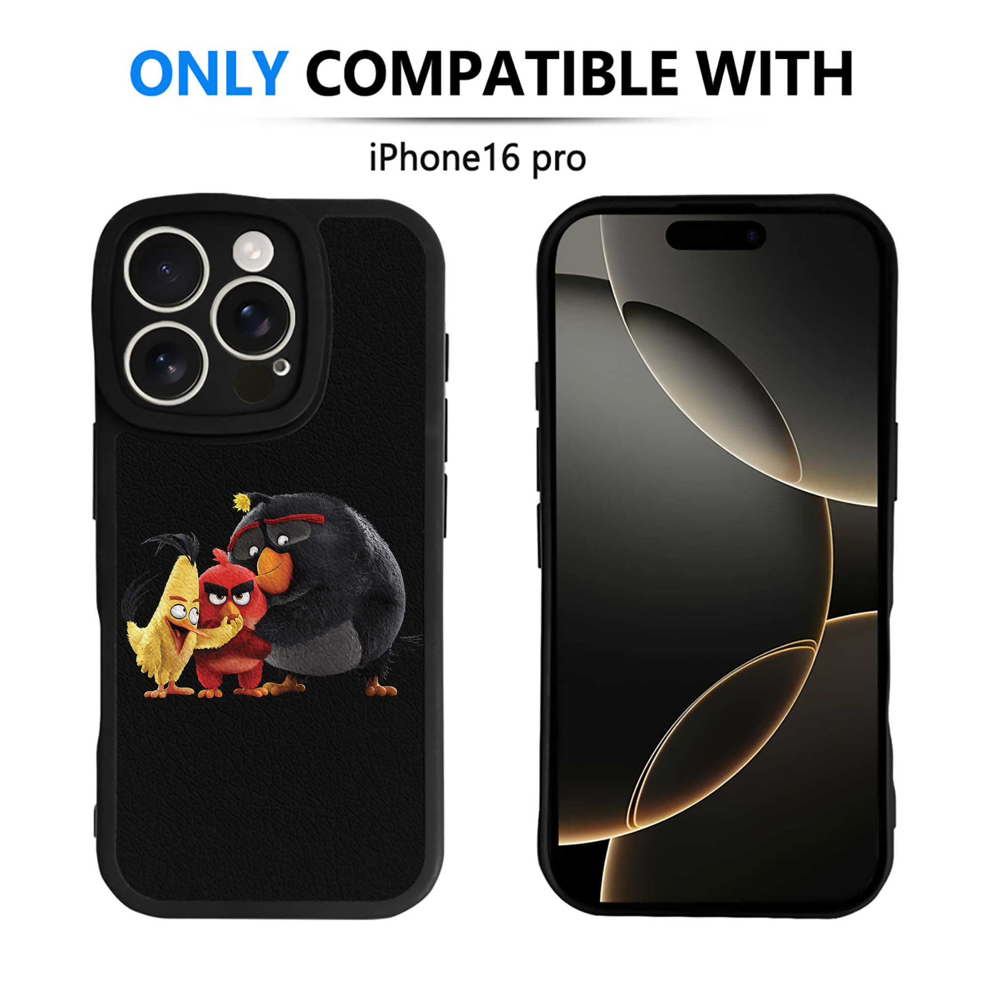 （画像用） Angry Birds アングリーバード 【iPhone 16シリーズ対応】シリコンスマホケース（レザー調） 材質：シリコン
